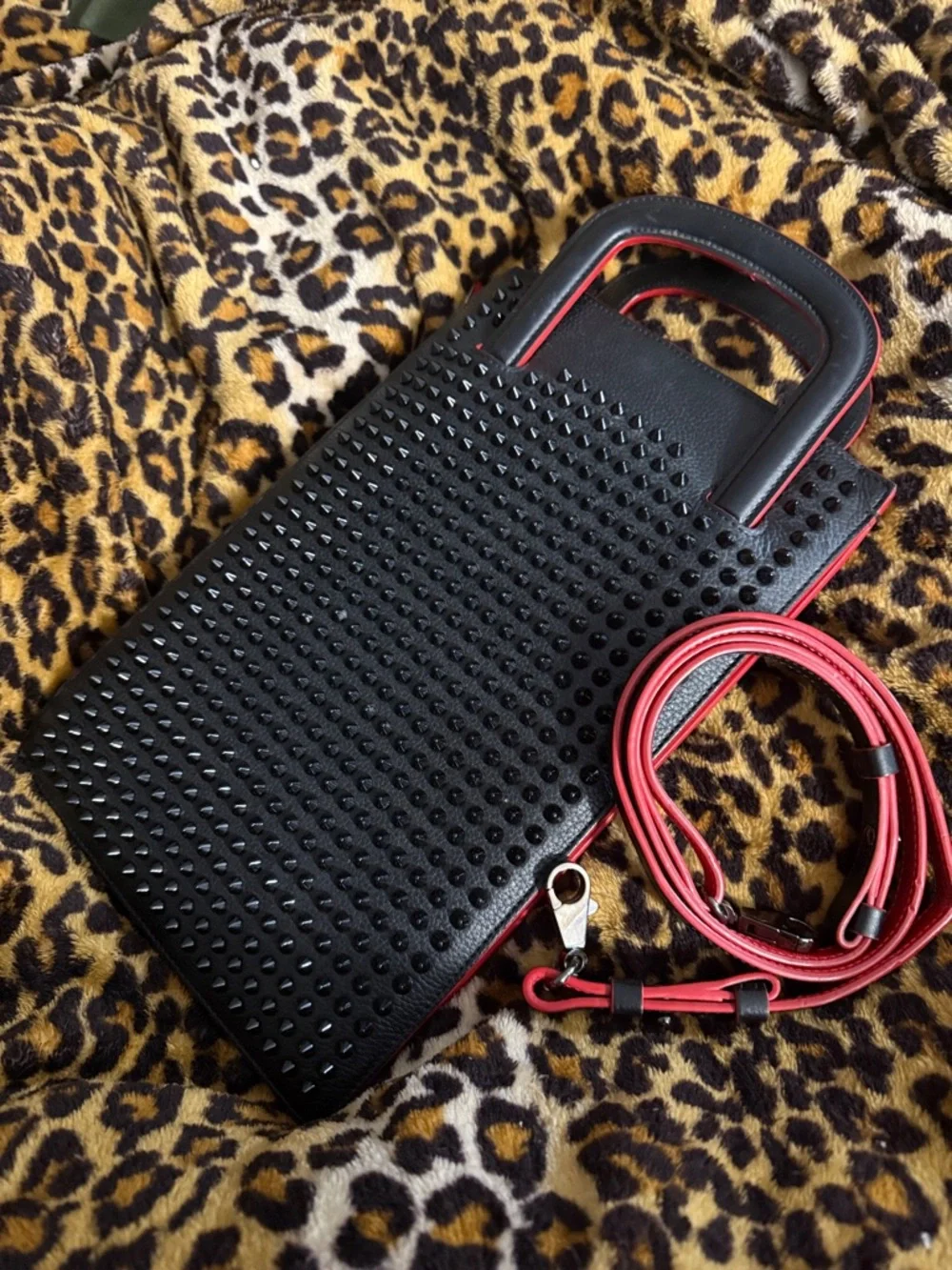 Christian Louboutin Studded Leather Crossbody / Clutch Bag - Picture 5 of 11